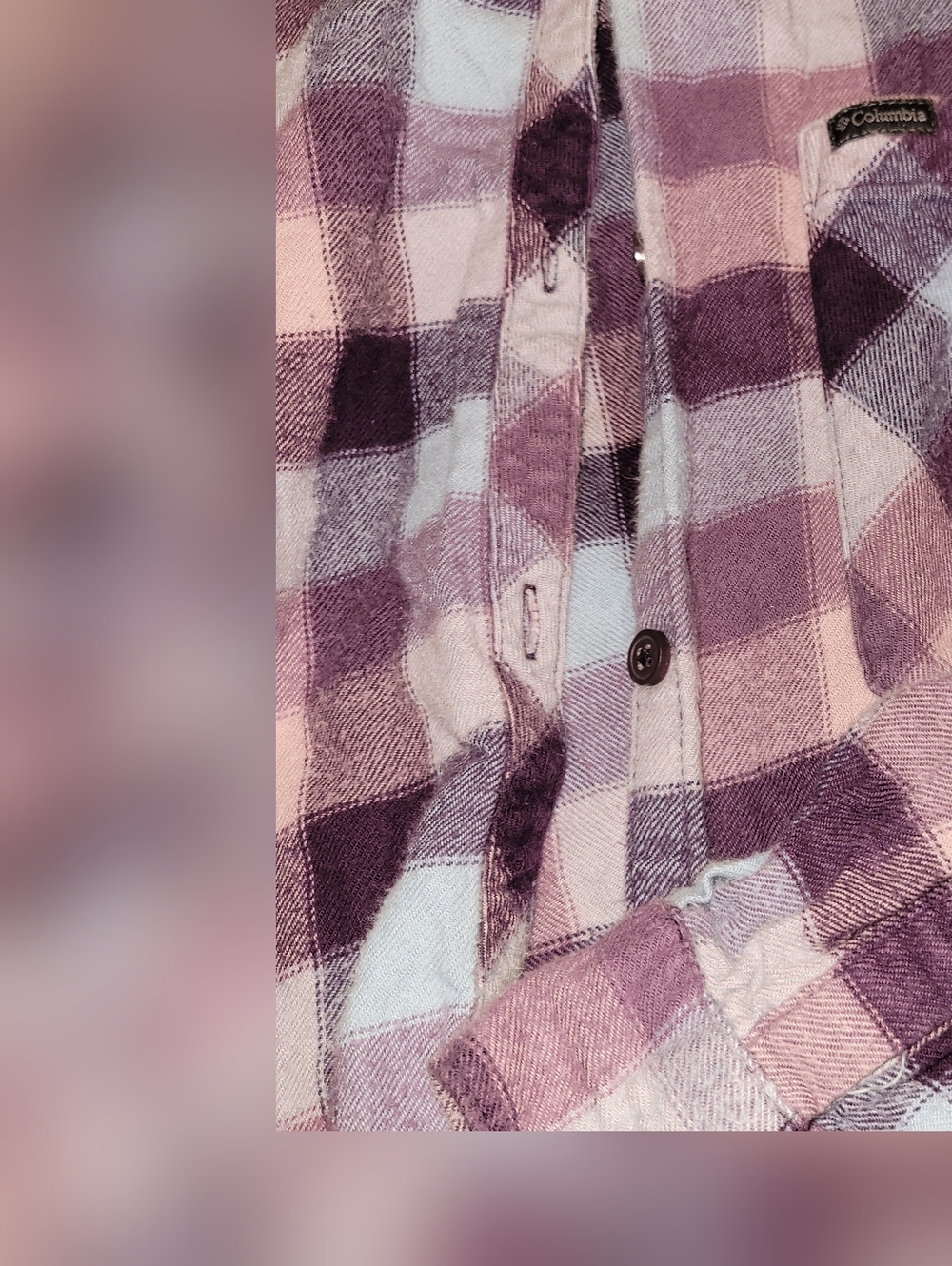 Womens Columbia Plaid Flannel Shirt - Purple - Picture 4 of 6